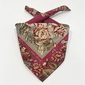 Handkerchief Scarf Ralph Lauren Women Floral Red Cotton Pocket Square 19”